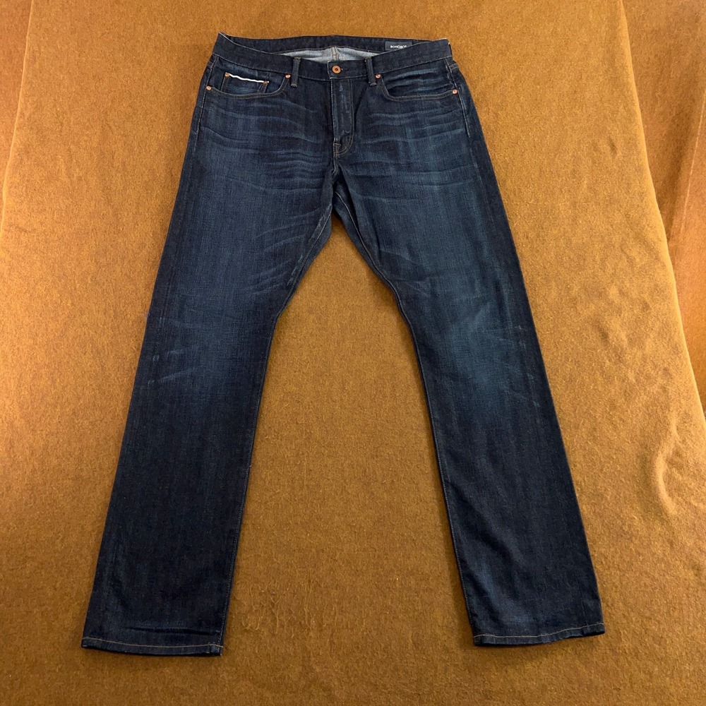 Bonobos Mens 36x34 Dark Wash Indigo Stretch Straight Leg Jeans